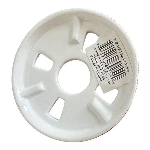 Candle Crown Decorative Ceramic Lids Set Of 2 With Hand-Painted Floral Designs - Picture 6 of 7